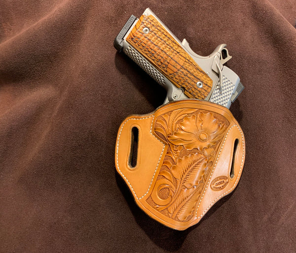 GIBSON FLORAL 1911 LEATHER HOLSTER OWB RH 4