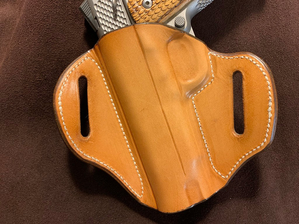 GIBSON FLORAL 1911 LEATHER HOLSTER OWB RH 4"-4.25" COMMANDER